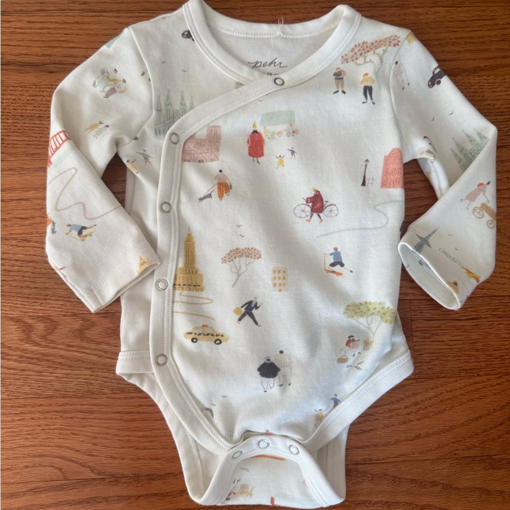 Pehr 3-6 months long sleeved onesie in GUC.